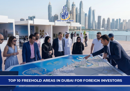 Freehold Areas in Dubai showing real estate investors exploring property models and prime locations for foreign investment.