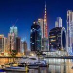 Dubai Marina or Downtown skyline at dusk