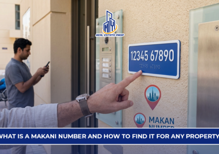 Makani number Dubai displayed on building entrance showing unique property identification system for accurate location tracking.