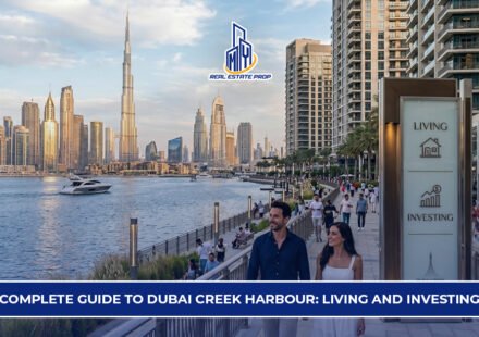 Dubai Creek Harbour waterfront promenade with skyline view showing lifestyle and real estate investment opportunities in Dubai.