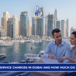 Service charges for Dubai property explained with investors reviewing costs and property expenses in Dubai marina skyline.