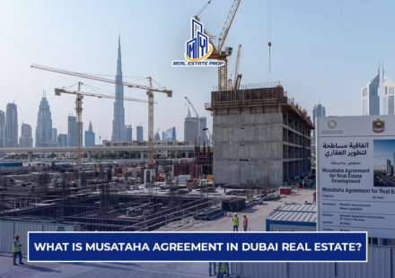 Musataha agreement Dubai construction site showing real estate development on leased land under long-term agreement structure.