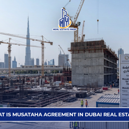 Musataha agreement Dubai construction site showing real estate development on leased land under long-term agreement structure.