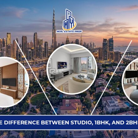 studio vs 1BHK vs 2BHK Dubai comparison showing different apartment layouts and living spaces in Dubai real estate.